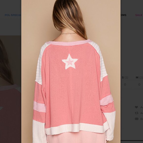 POL Pink Star Long Sleeve Top - Picture 5 of 5